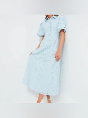 Tuckernuck Delaney Baby Blue Airy Eyelet Small NWT